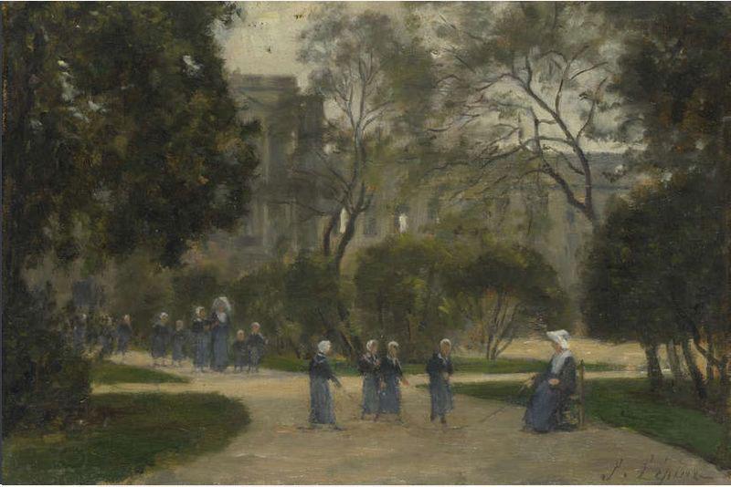 Stanislas lepine Nuns and Schoolgirls in the Tuileries Gardens China oil painting art